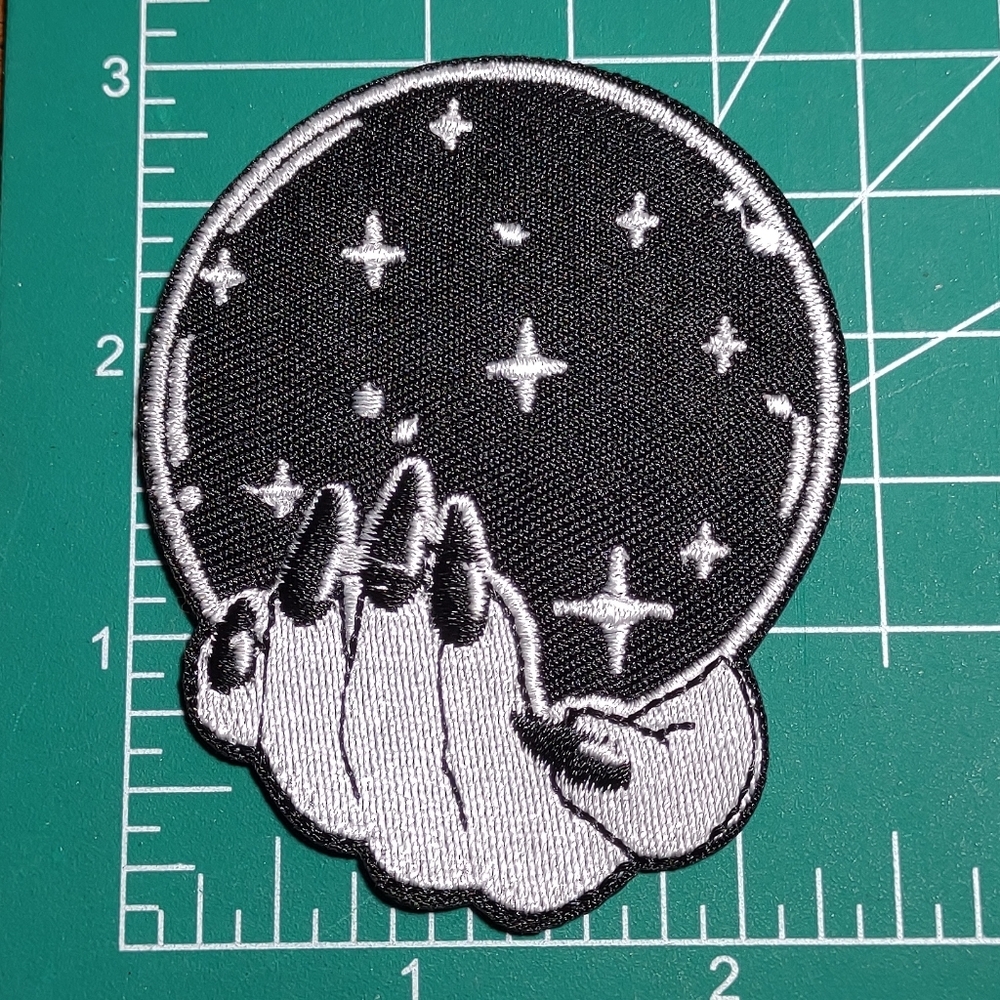 2/$10 Witches World Celestial Black and White Starry Patch